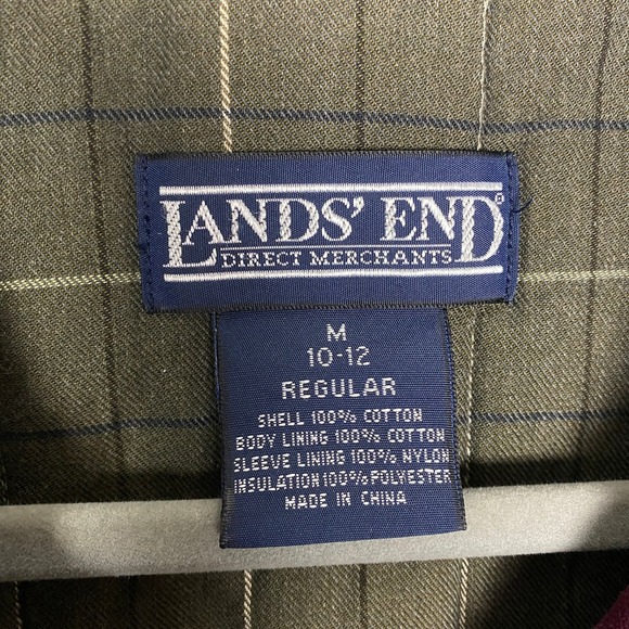 Lands End Barn Coat Chore Jacket Canvas Burgundy Corduroy Collar Womens Medium - Picture 2 of 6